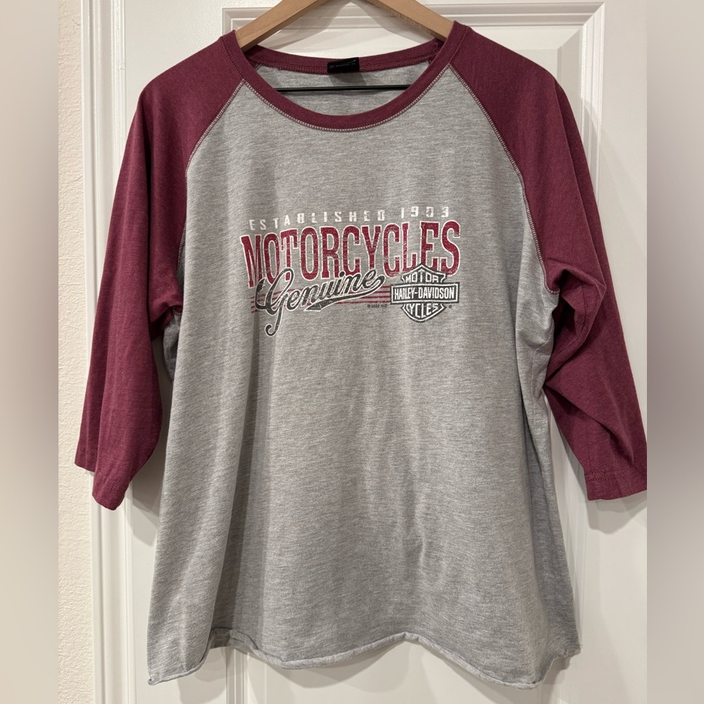 Harley Davidson Womens Baseball Raglan T-Shirt Honky Tonk Nashville TN 2022
